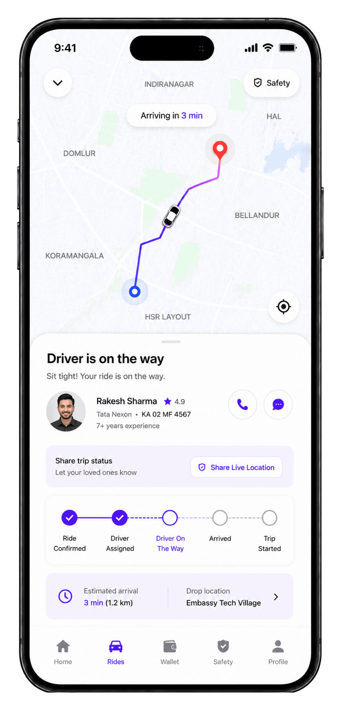 RideFlow — On-Demand Cab Booking App screenshot 3